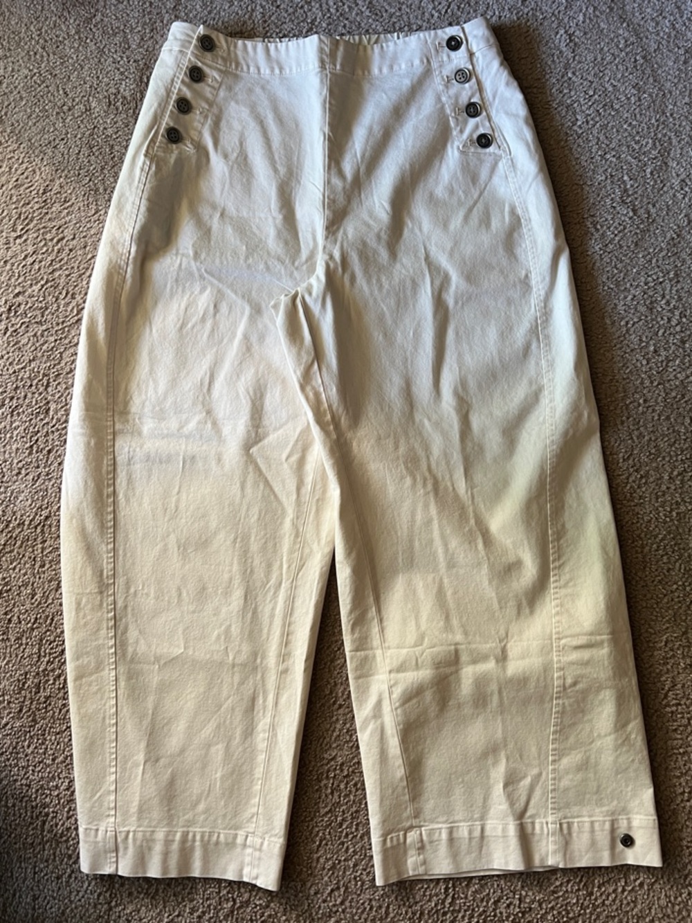 Banana Republic High-Rise Stretch-Canvas Sailor Wide Leg Barrel Pant Sz 14